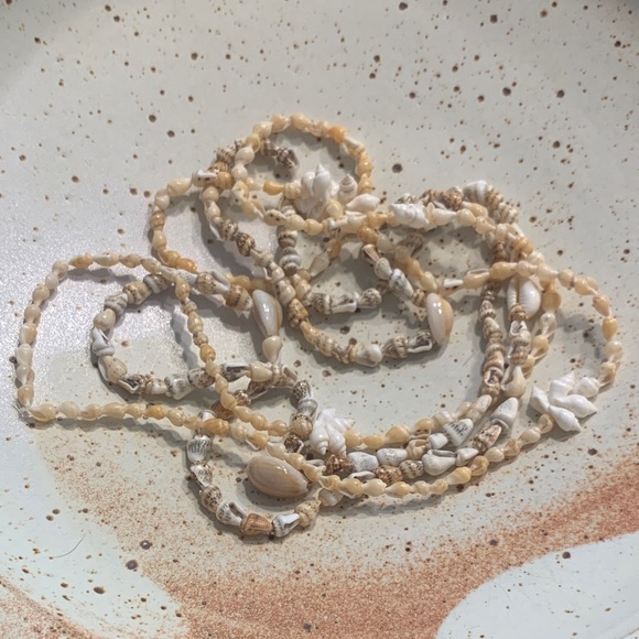 Beautiful Pair of Long Shell Necklaces in Shades of Gold, Cream, & Brown - Picture 1 of 9
